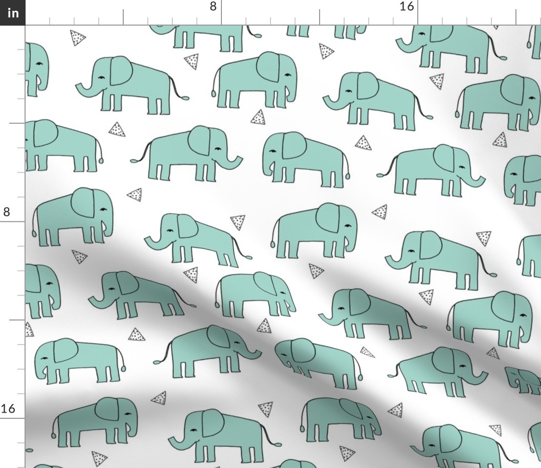 Elephant - Pale Turquoise by Andrea Lauren