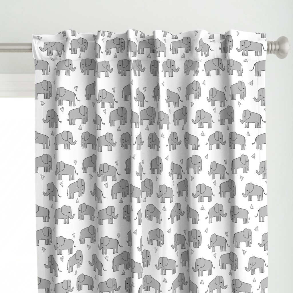 Elephants - Slate/White by Andrea Lauren