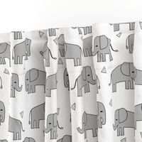 Elephants - Slate/White by Andrea Lauren