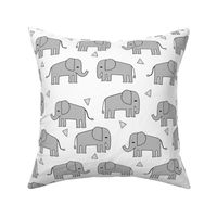 Elephants - Slate/White by Andrea Lauren