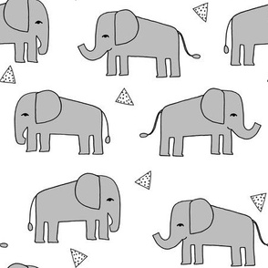 Elephants - Slate/White by Andrea Lauren