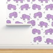 Elephants - Wisteria/White by Andrea Lauren