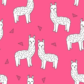 alpaca // pink llama fabric cute llamas fabric best alpacas design andrea lauren fabric cute llamas design