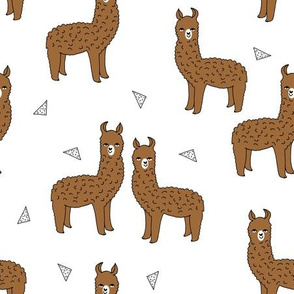 alpaca // brown alpaca fabric cute llamas fabric wool knitting illustration andrea lauren design cute animals fabric