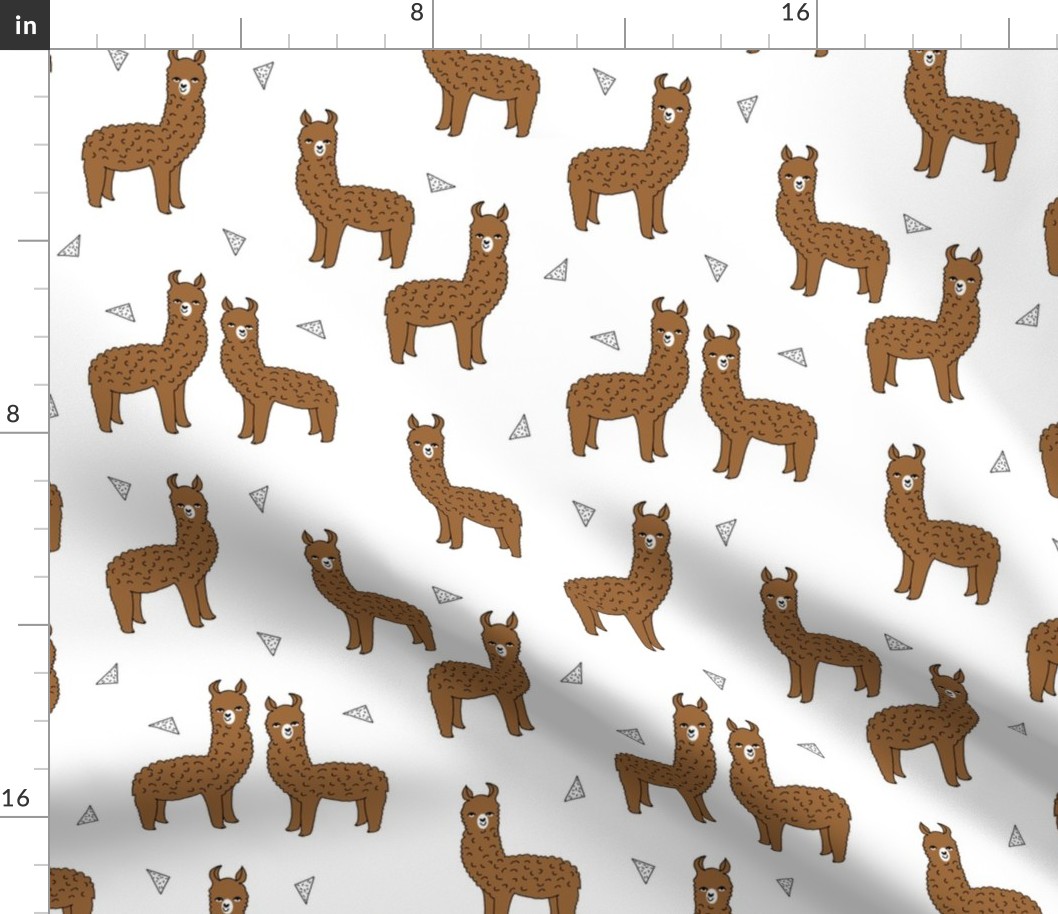 alpaca // brown alpaca fabric cute llamas fabric wool knitting illustration andrea lauren design cute animals fabric