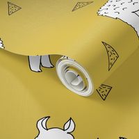 alpaca // mustard yellow alpaca fabric cute andrea lauren design llamas fabric nursery baby mustard yellow