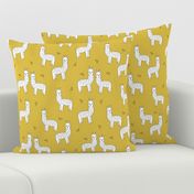 alpaca // mustard yellow alpaca fabric cute andrea lauren design llamas fabric nursery baby mustard yellow