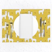 alpaca // mustard yellow alpaca fabric cute andrea lauren design llamas fabric nursery baby mustard yellow