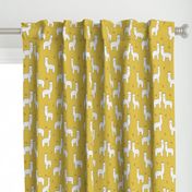 alpaca // mustard yellow alpaca fabric cute andrea lauren design llamas fabric nursery baby mustard yellow