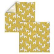 alpaca // mustard yellow alpaca fabric cute andrea lauren design llamas fabric nursery baby mustard yellow