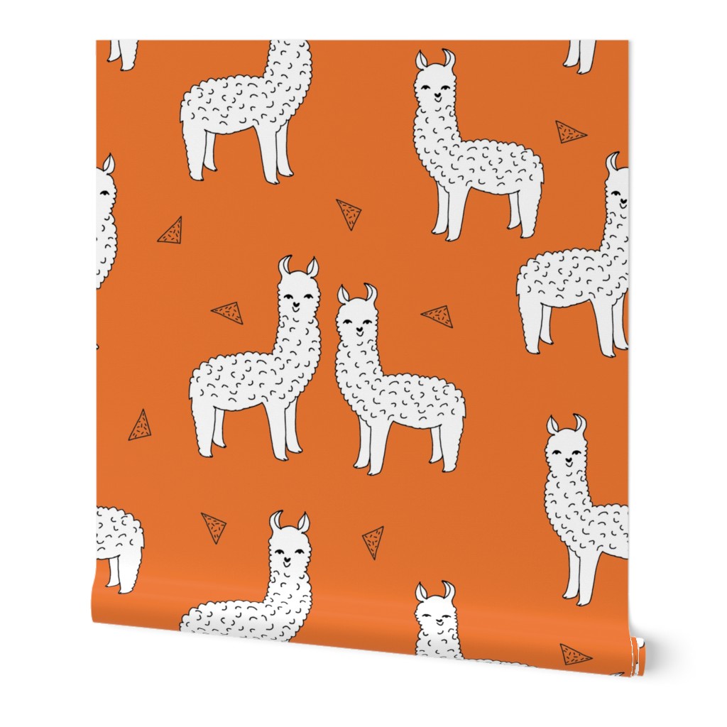 alpaca // orange llama fabric cute alpacas nursery baby design best alpacas fabric llamas design