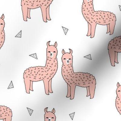 alpaca // pink alpaca fabric cute llama design best alpacas fabrics baby nursery fabric 