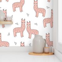 alpaca // pink alpaca fabric cute llama design best alpacas fabrics baby nursery fabric 
