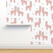 alpaca // pink alpaca fabric cute llama design best alpacas fabrics baby nursery fabric 