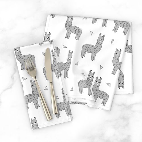 alpaca // grey alpaca llama fabric cute baby nursery design sweet llamas fabric 