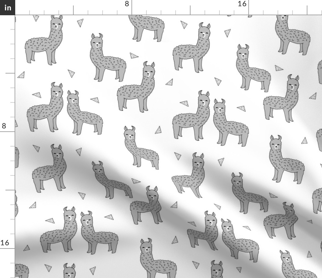 alpaca // grey alpaca llama fabric cute baby nursery design sweet llamas fabric 