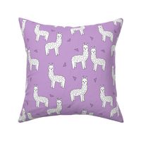 alpaca // purple and white alpaca llama fabric cute purple animals llamas design nursery baby