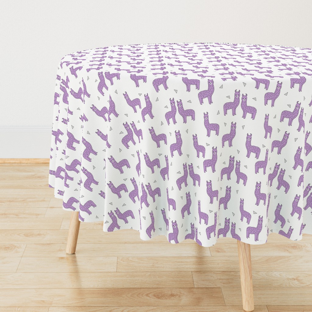 alpaca // purple lilac lavender llama fabric cute purple design nursery baby fabric print andrea lauren pattern andrea lauren fabric