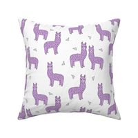 alpaca // purple lilac lavender llama fabric cute purple design nursery baby fabric print andrea lauren pattern andrea lauren fabric