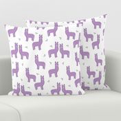 alpaca // purple lilac lavender llama fabric cute purple design nursery baby fabric print andrea lauren pattern andrea lauren fabric