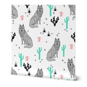 wolf // cactus fabric desert baby nursery design andrea lauren fabric