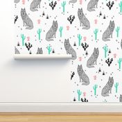 wolf // cactus fabric desert baby nursery design andrea lauren fabric