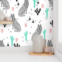 wolf // cactus fabric desert baby nursery design andrea lauren fabric