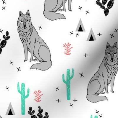 wolf // cactus fabric desert baby nursery design andrea lauren fabric