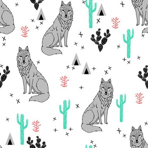 wolf // cactus fabric desert baby nursery design andrea lauren fabric