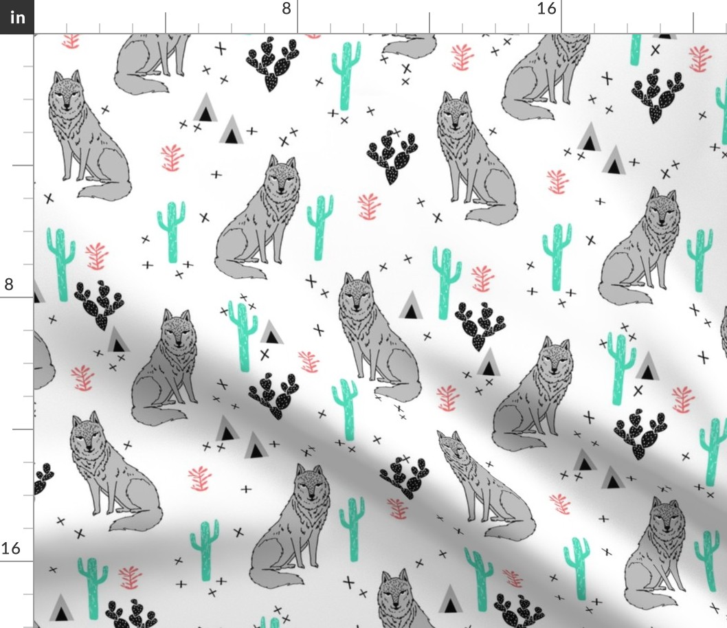 wolf // cactus fabric desert baby nursery design andrea lauren fabric