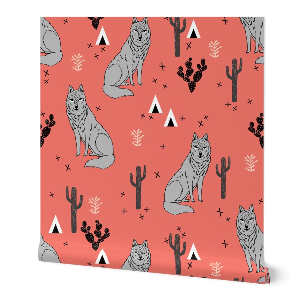 wolf // cactus fabric nursery baby design andrea lauren fabric