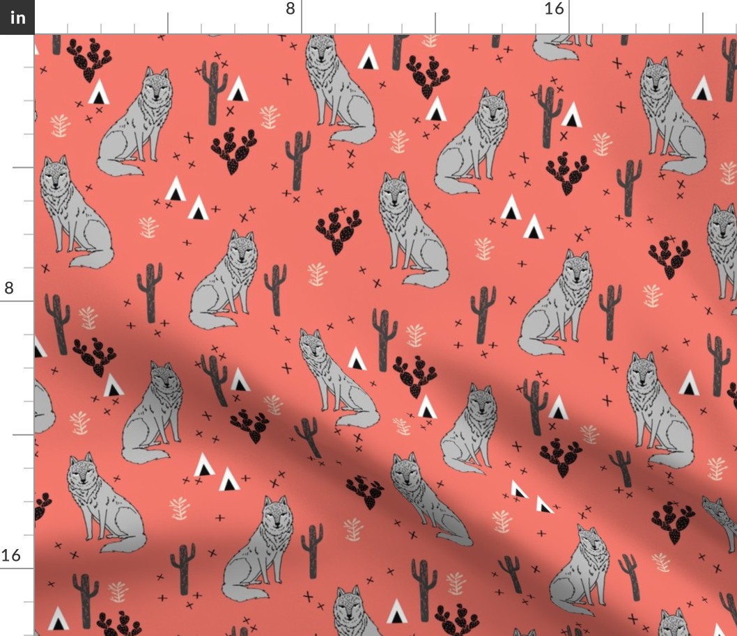 wolf // cactus fabric nursery baby design andrea lauren fabric