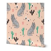 wolf // cactus desert fabric andrea lauren baby fabric design andrea lauren fabric