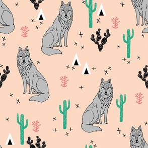 wolf // cactus desert fabric andrea lauren baby fabric design andrea lauren fabric