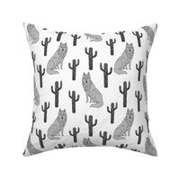 wolf and cactus // grey and charcoal wolves fabric baby nursery design andrea lauren fabric