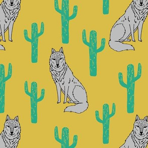 wolf cactus // cactus cacti fabric andrea lauren baby nursery baby design