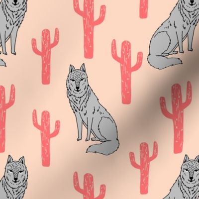 wolf cactus // blush fabric baby nursery andrea lauren fabric 