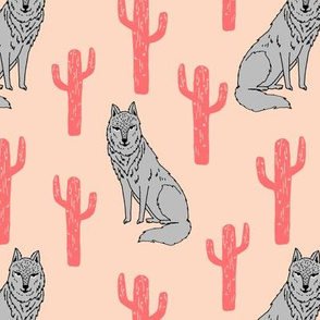 wolf cactus // blush fabric baby nursery andrea lauren fabric 