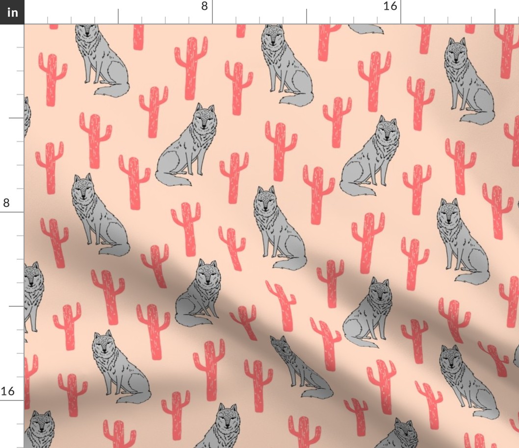 wolf cactus // blush fabric baby nursery andrea lauren fabric 