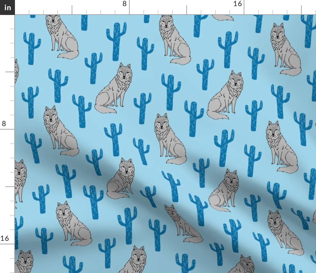 wolf and cactus // cactus desert fabric baby design andrea lauren fabric