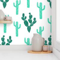 cactus // block print stamps linocut green kids summer