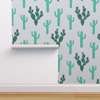 cactus // block print stamps linocut green kids summer