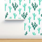 cactus // block print stamps linocut green kids summer