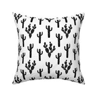 cactus // black and white block print stamps