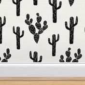 cactus // black and white block print stamps