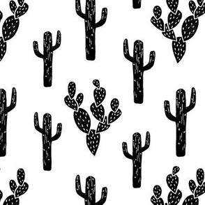 cactus // black and white block print stamps