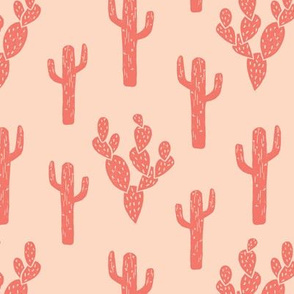 cactus // block print cactus cacti blush kids girls hipster sweet summer exotic southwest desert