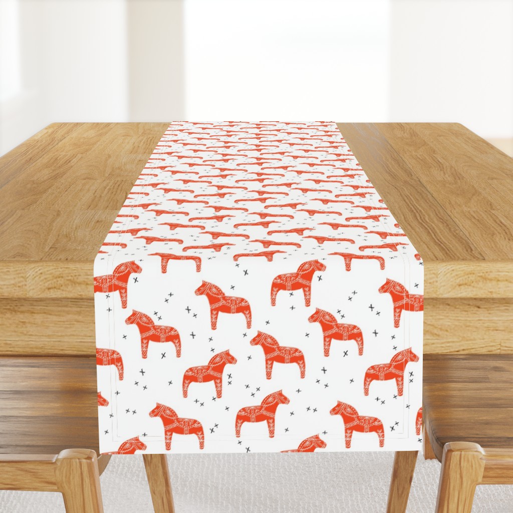 dala horse // red dala fabric swedish scandi design andrea lauren fabric