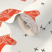 dala horse // red dala fabric swedish scandi design andrea lauren fabric