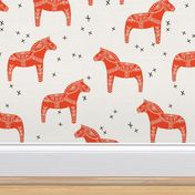 dala horse // red dala fabric swedish scandi design andrea lauren fabric